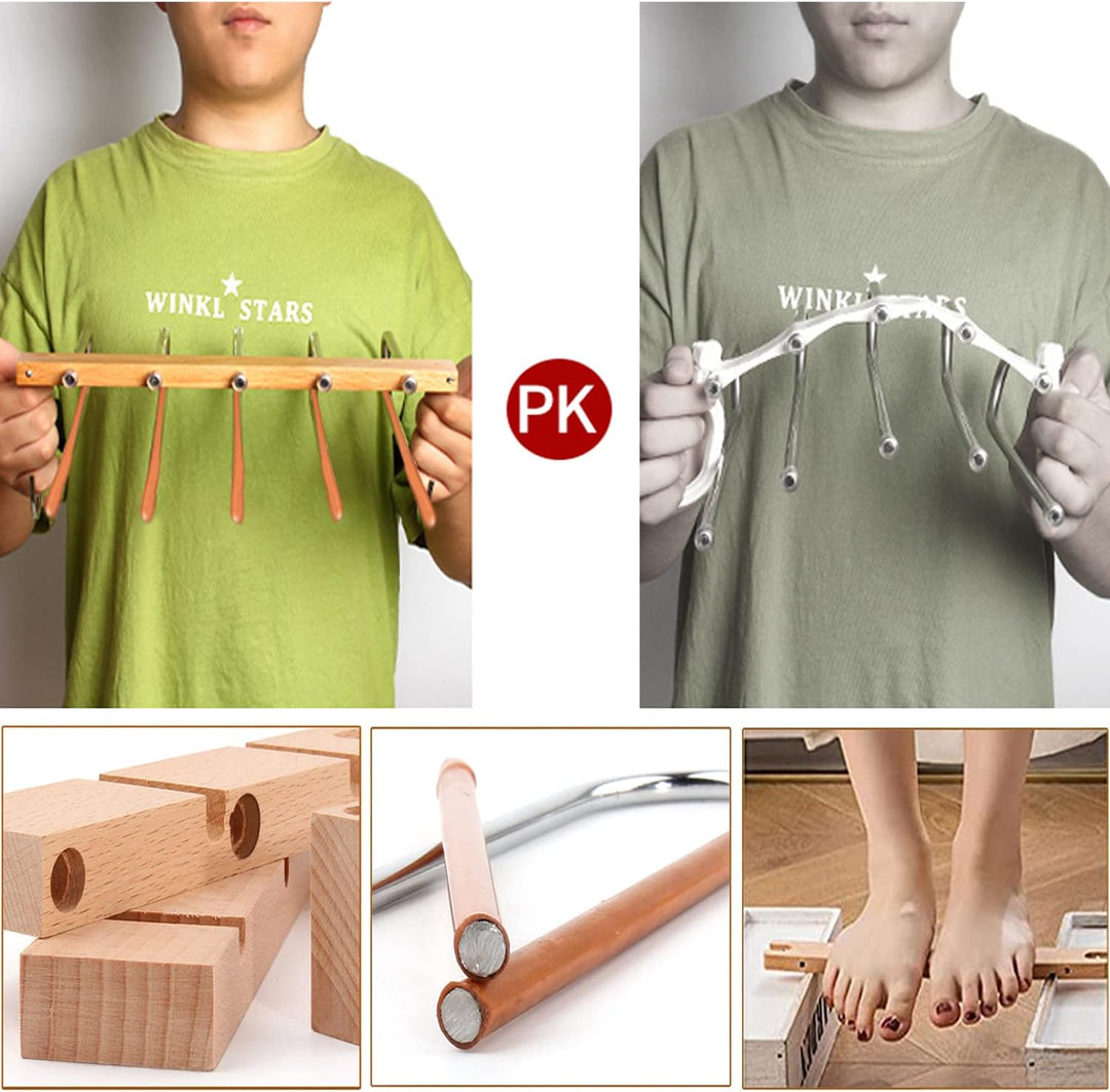 2 Stück 5in1 Hosenbügel Platzsparend,Edelstahl Hosenbügel rutschfeste Robuster, Holz Hosenkleiderbue