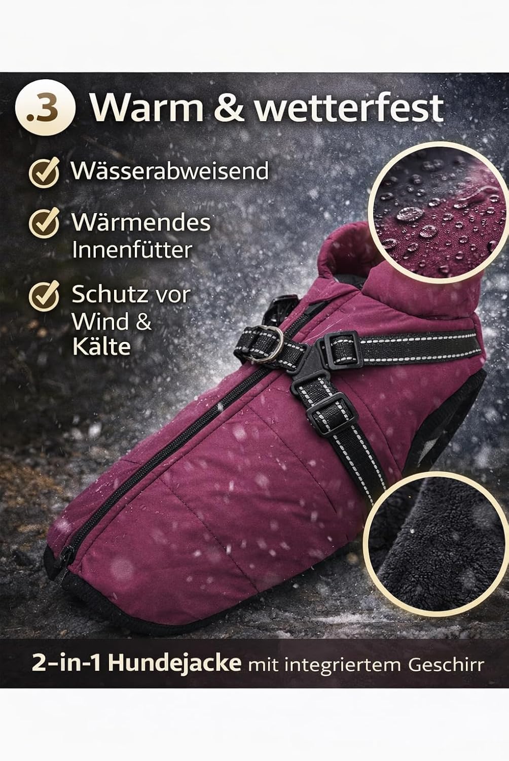Hundejacke Winterweste Jacken Hundemantel Hundepullover Haustier Skifahren Kostüm Ärmellose Baumwoll