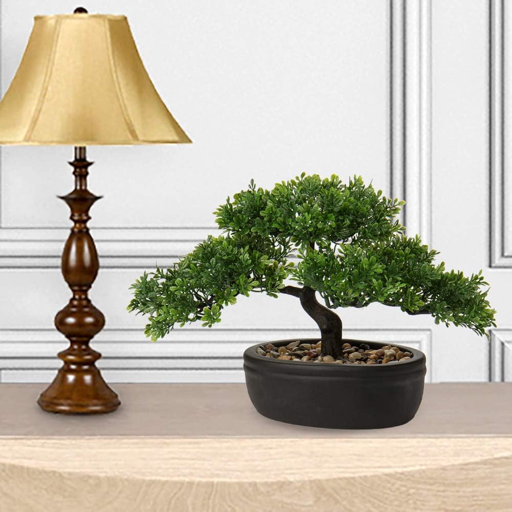 Kunstbonsai Naturgetreue Künstliche Pflanze Kunstbaum Bonsai Zeder Kiefer Podocarpus Plastik Pflanze