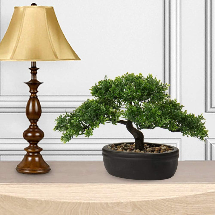 Kunstbonsai Naturgetreue Künstliche Pflanze Kunstbaum Bonsai Zeder Kiefer Podocarpus Plastik Pflanze