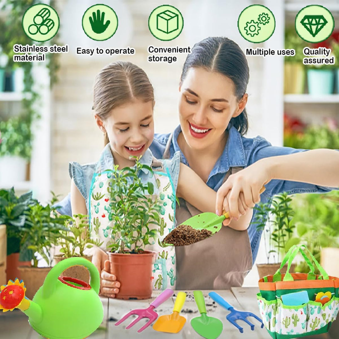 ENIKMOSD Gartengeräte für Kinder,18pcs Gartenspielzeug Set,Spielwerkzeuge für den Strand Gartenspiel
