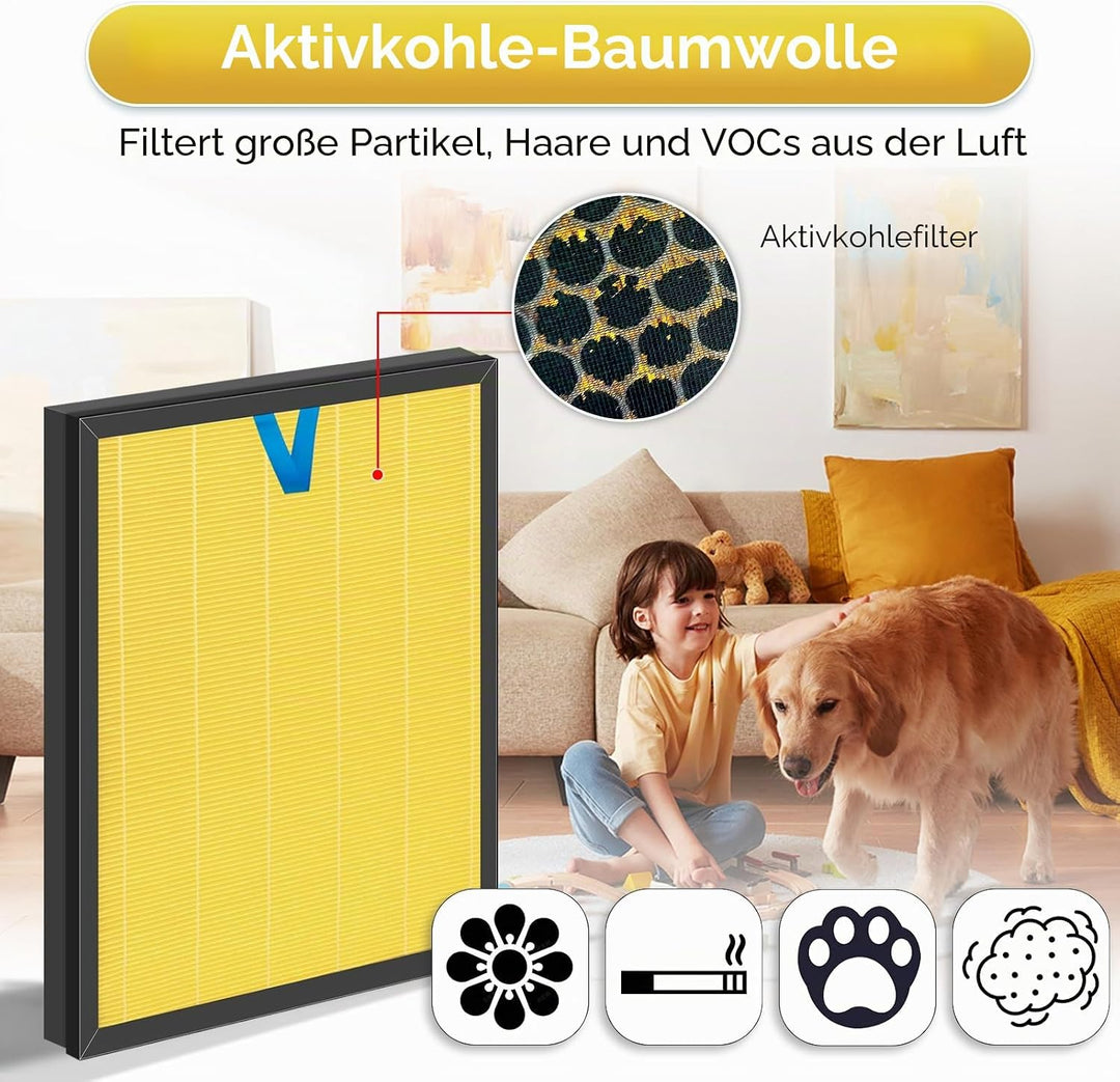 3 Stück Vital 200S Pet Care Luftfilter Ersatz HEPA filter für Levoit Vital 200S und Vital 200S-P-Luf