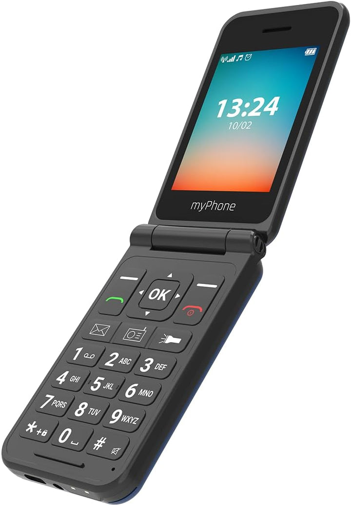 myPhone Flip LTE Klapphandy für Senioren SOS-Taste 4G Volte grosser Akku 1000 mAh bis zu 6 Tage ohne