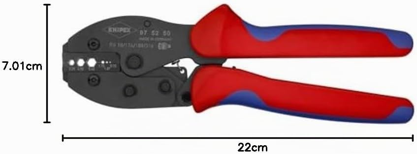 KNIPEX PreciForce Crimpzange brüniert, mit Mehrkomponenten-Hüllen 220 mm 97 52 50