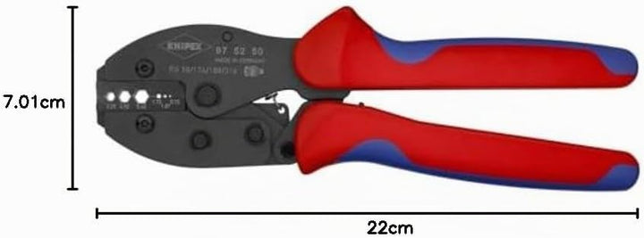 KNIPEX PreciForce Crimpzange brüniert, mit Mehrkomponenten-Hüllen 220 mm 97 52 50