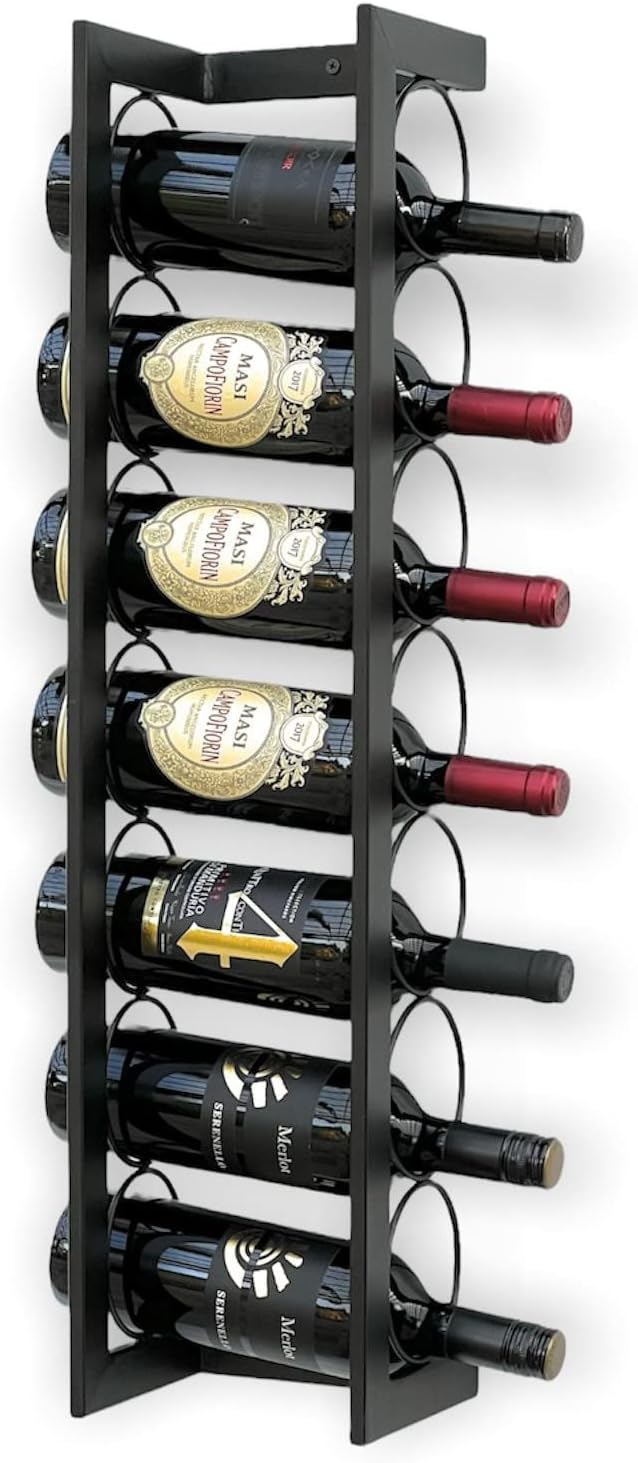 DanDiBo Weinregal Metall Wand 75 cm Schwarz Flaschenregal Kantate Flaschenhalter Wandmontage Modern