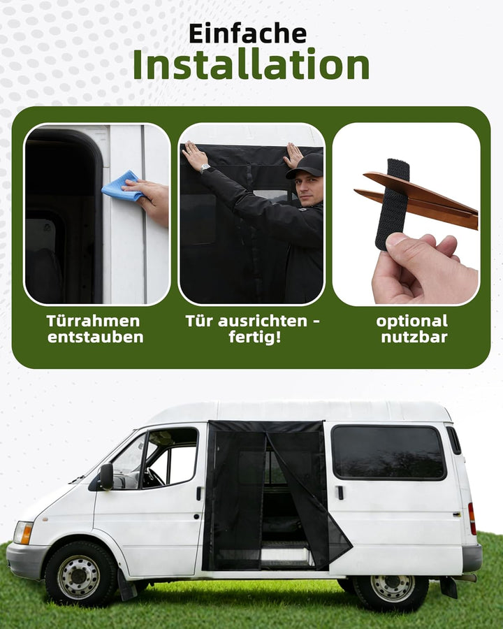 150x110cm Magnetische Van Insektennetze, Seitentür Moskitonetz mit Magnet Auto Fliegengitter mit Mit