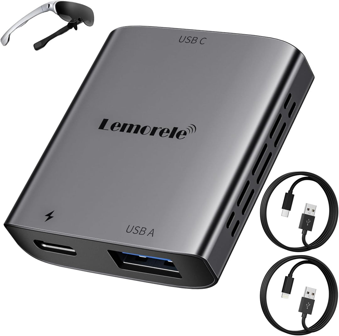 Lemorele Light ning zu USB-C Adapter, Light ning zu Typ-C Video für Nreal Air, Rokid Air, RayNeo AR,