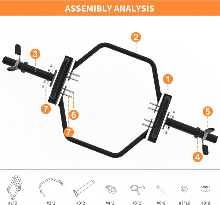 GarveeLife Hex Trap Bar mit Doppelgriffen, 180 kg Kapazität – 2-Zoll-Hülse, rutschfeste Endkappen, s