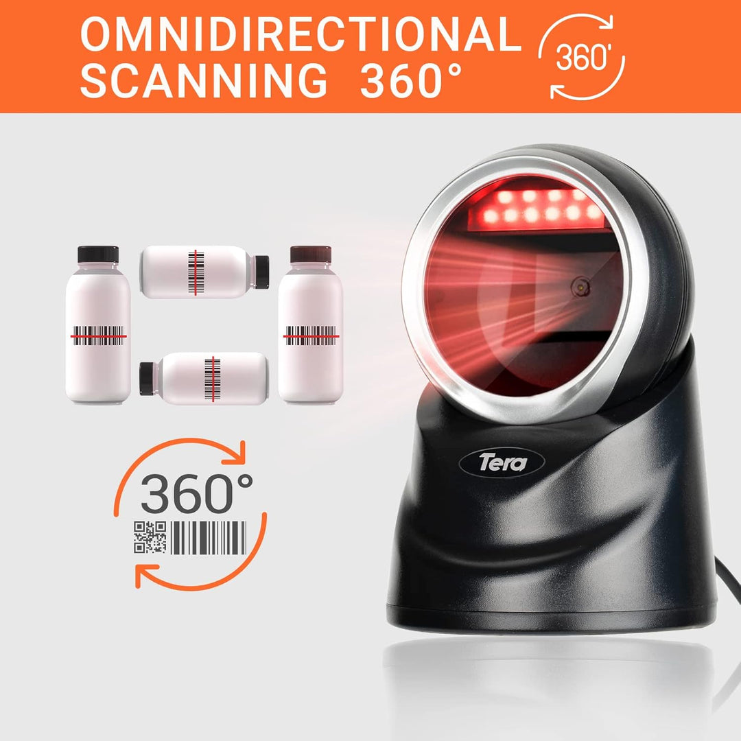 Tera Pro Extreme Leistung 1MP-Kamera Barcodescanner & Pro 2D QR Desktop Barcode Scanner Omnidirektio