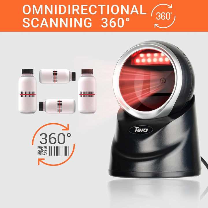 Tera Pro Extreme Leistung 1MP-Kamera Barcodescanner & Pro 2D QR Desktop Barcode Scanner Omnidirektio