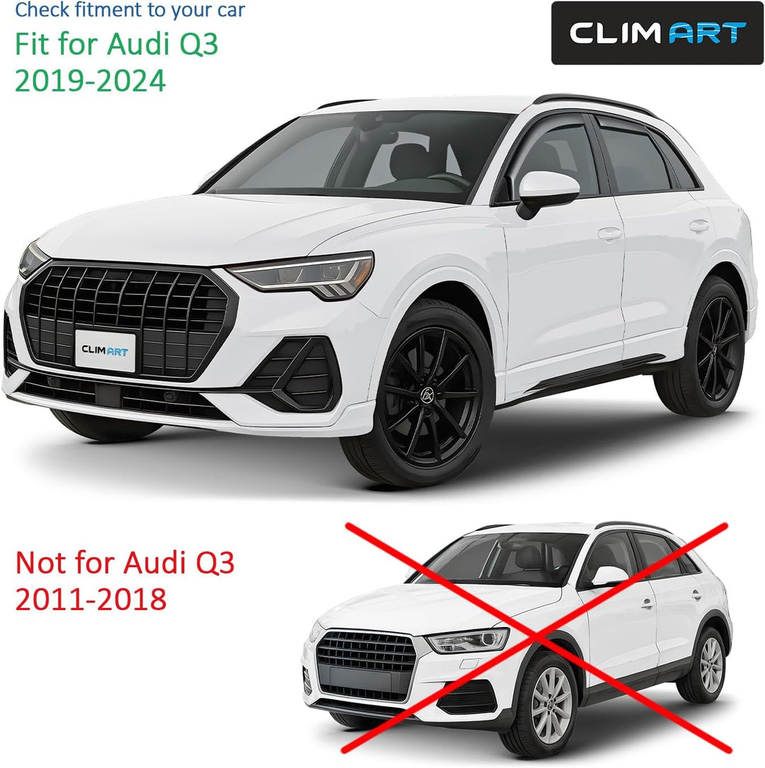 CLIM ART Windabweiser für/kompatible mit Audi Q3 2019-2024 SUV - Integrierte Regenabweiser - Autofen