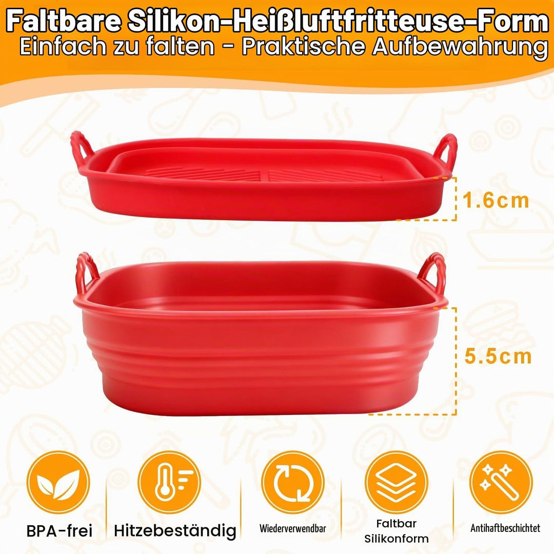 Silikonform für Heissluftfritteuse Zubehör | Air Fryer Liners Wiederverwendbar anstelle Airfryer Bac