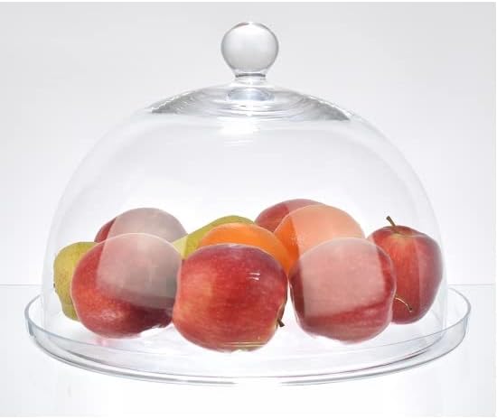 EMH Handgefertigte Glasvitrine Glocke mit Platte hoch 23 cm x 29,7 cm