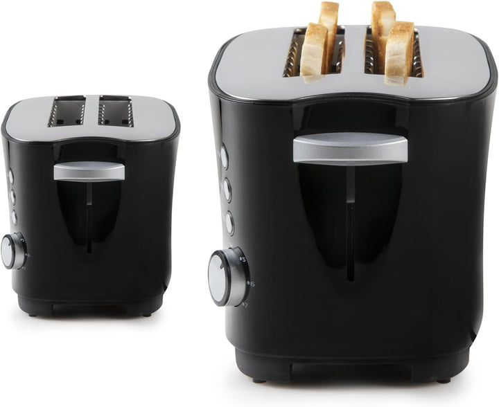 DOMO DO961T Toaster, Edelstahl rostfrei, Schwarz