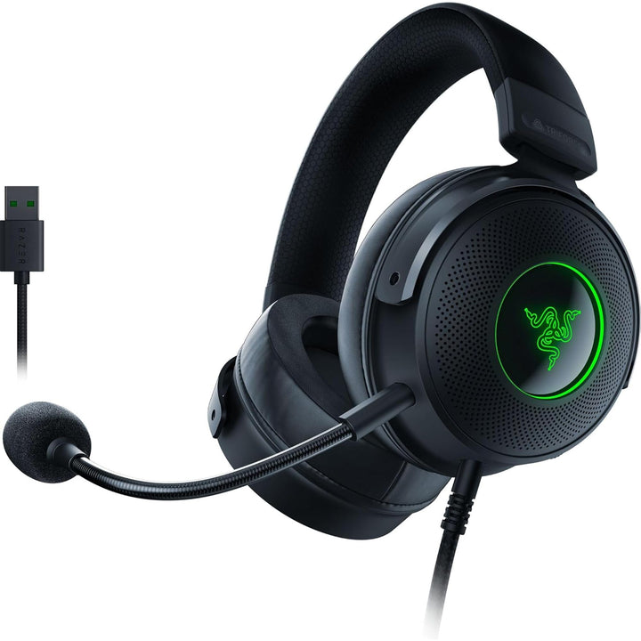 Razer Kraken V3 - Kabelgebundenes USB Gaming Headset Chroma RGB (Triforce 50mm Treiber, THX Spatial