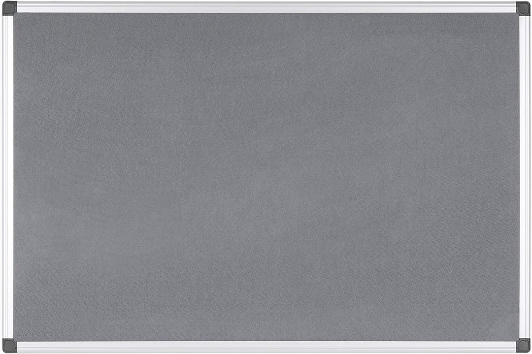 Bi-Office FA0342170 Pinnwand Maya, Filztafel Mit Aluminiumrahmen, Graue Filzoberfläche, 90 x 60 cm G