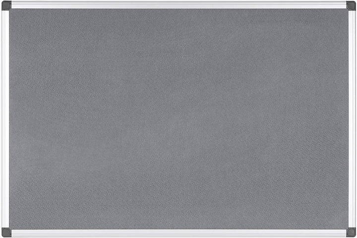 Bi-Office FA0342170 Pinnwand Maya, Filztafel Mit Aluminiumrahmen, Graue Filzoberfläche, 90 x 60 cm G