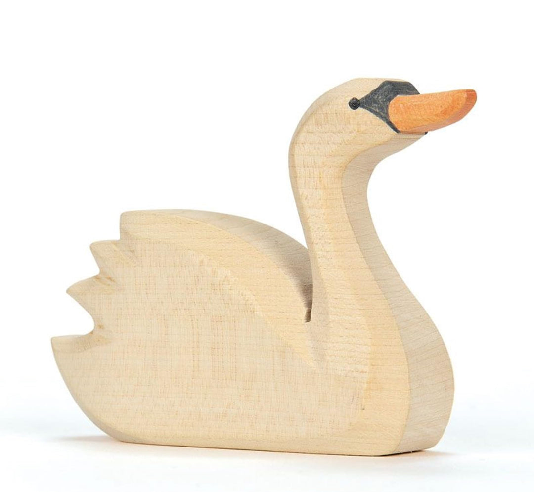 Ostheimer - 15902 - Schwan, Kopf hoch, Holz, Handarbeit, 8,2cm x 6,5cm x 2,5cm