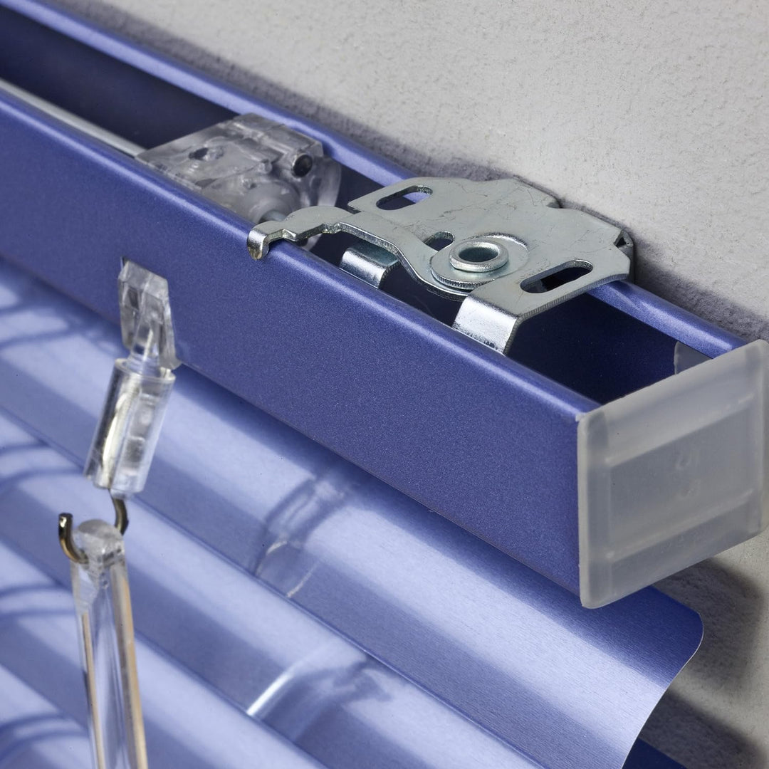 WR-Design Alu Jalousie hellblau metallic Sky - Breite 50 bis 240 cm - Höhe 130/160 / 220 cm - Tür Fe