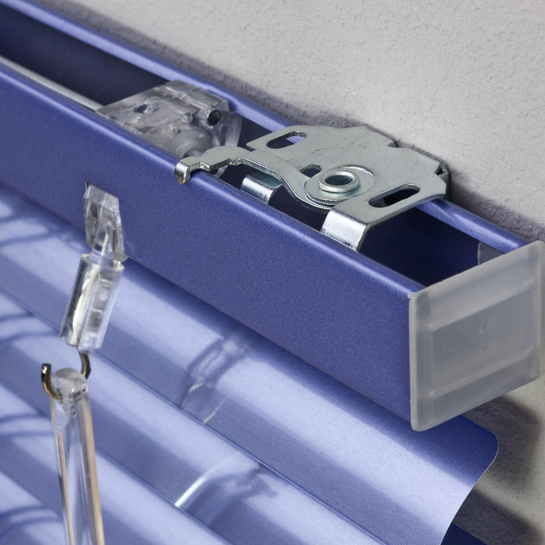 WR-Design Alu Jalousie hellblau metallic Sky - Breite 50 bis 240 cm - Höhe 130/160 / 220 cm - Tür Fe