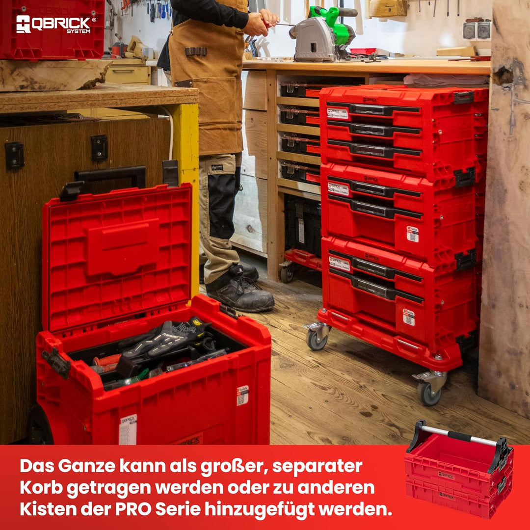 QBRICK SYSTEM Set Griff Erweiterungseinheit Kasten 3 Stück Box Erweiterungsmodul PRO SET Modular Tra
