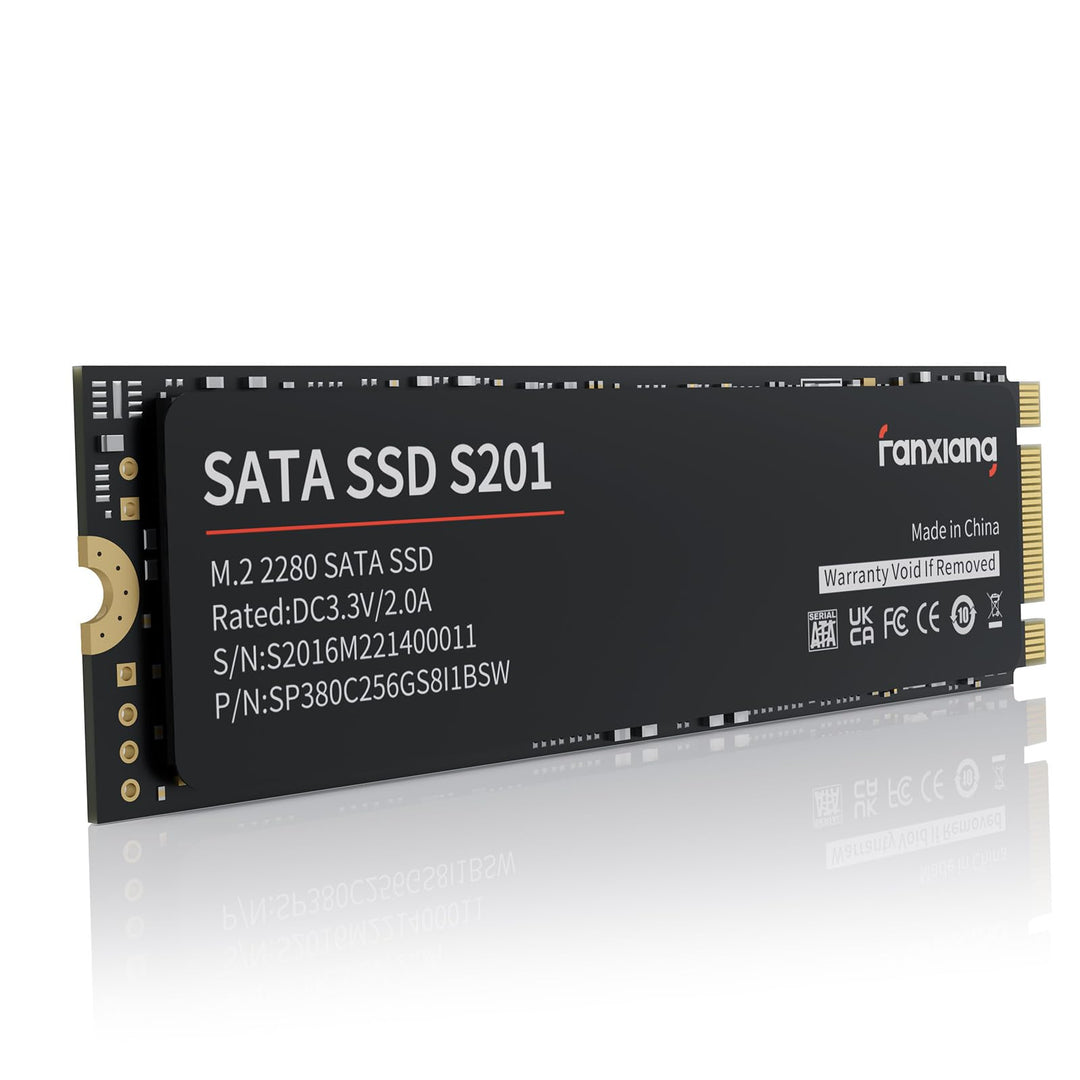 fanxiang S201 M.2 SATA SSD Interne Festplatte M.2 2280 SATA III, 560MB/s Lesen, 510MB/s Schreiben, m
