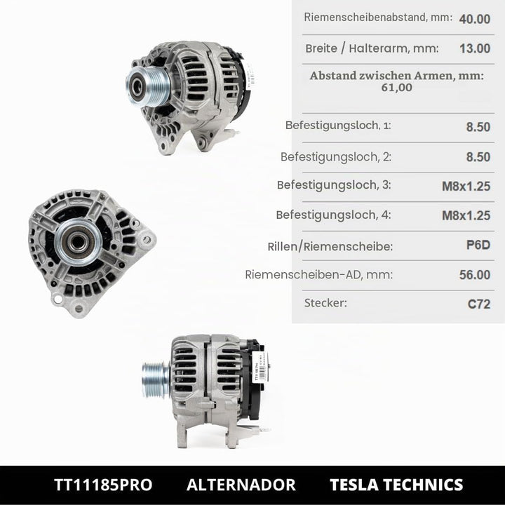 TT11185 PRO. LICHTMASCHINE 12V, alternator 90A, kompatibel mit FORD, SKODA, auto-lichtmaschine AUDI,