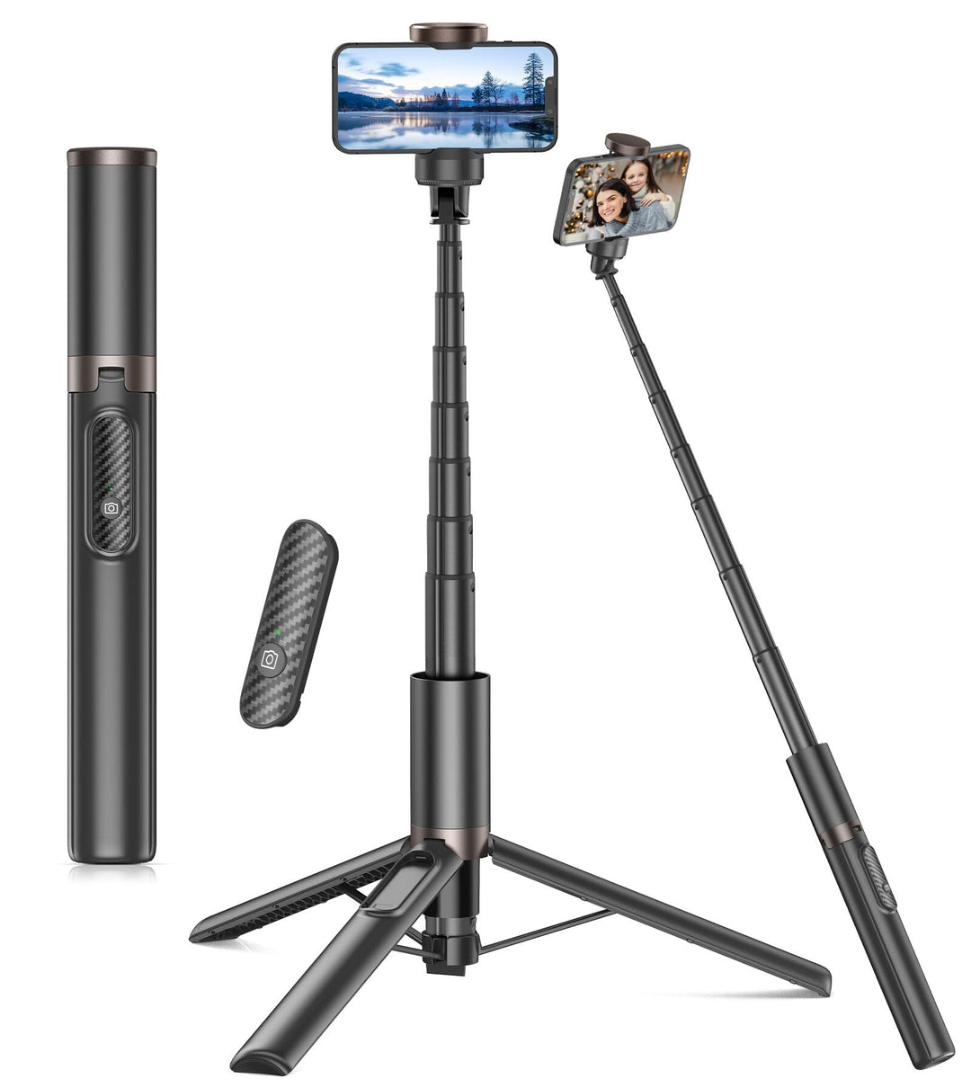TONEOF 153CM Selfie Stick Stativ, Verbesserte 360° Drehbare Selfie Stange, Ausziehbares All-in-1 Han