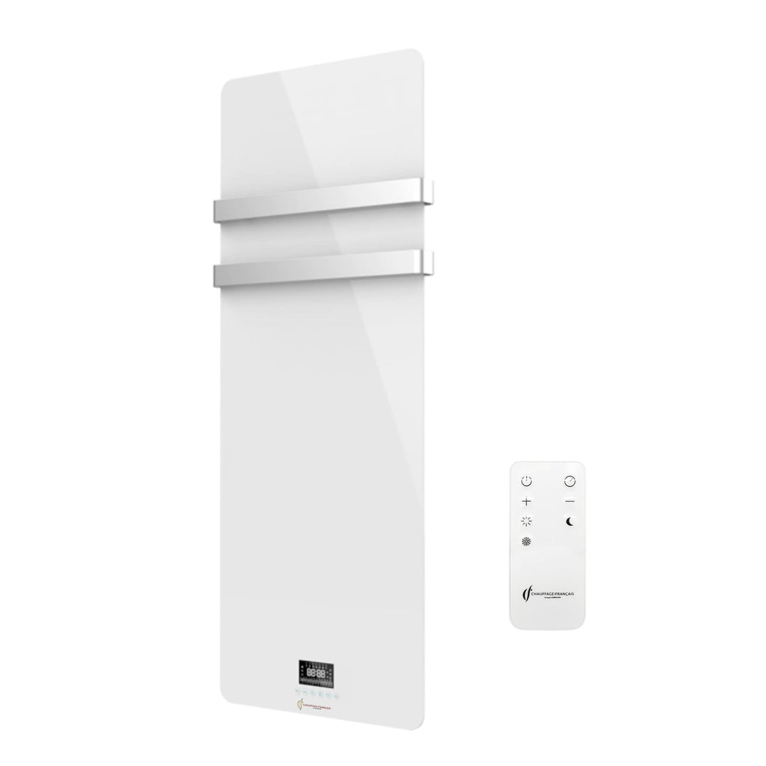 Omiros Sannover Handtuchtrockner, elektrisch, aus Glas, Wandmontage, 850 W, Weiss