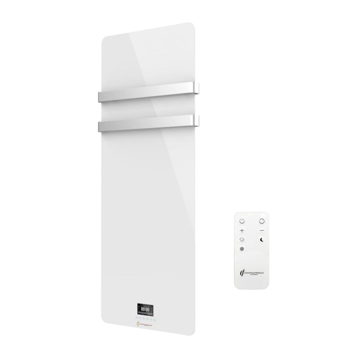 Omiros Sannover Handtuchtrockner, elektrisch, aus Glas, Wandmontage, 850 W, Weiss