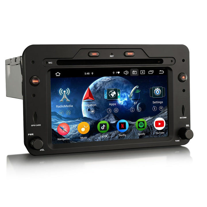 Erisin 8-Kern 4GB+64GB Android 16 Autoradio Bluetooth mit GPS Navigation für Alfa Romeo Spider 159 S