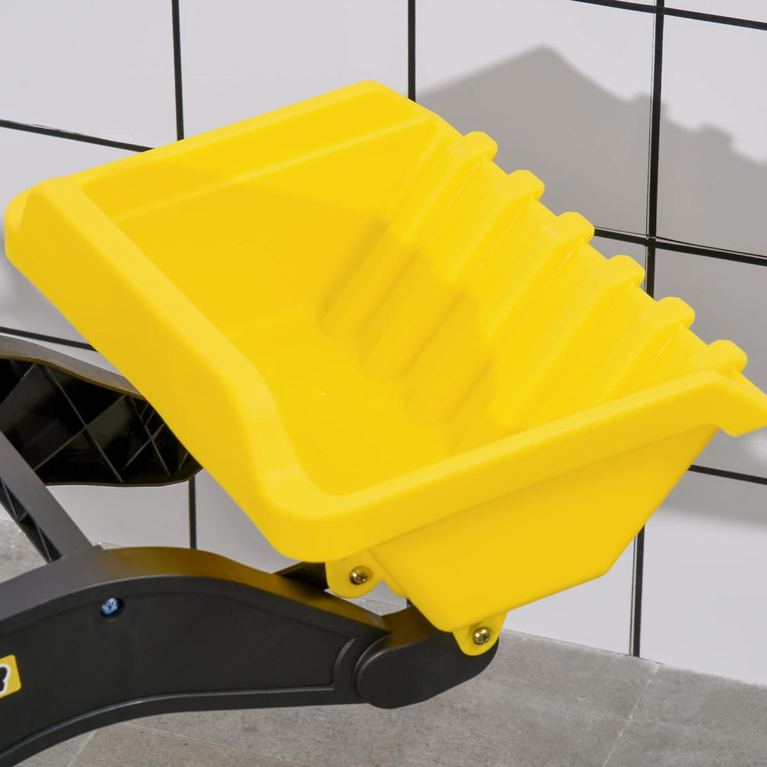HOMCOM Trettraktor mit Ablagefach Schaufel Lader Traktor Tretfahrzeug für 3-jährige Kinder Gelb+Schw