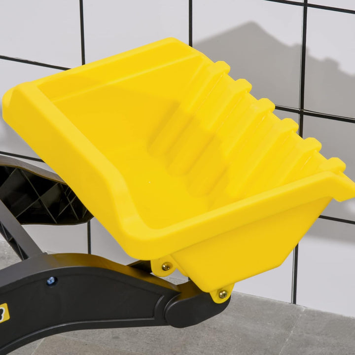 HOMCOM Trettraktor mit Ablagefach Schaufel Lader Traktor Tretfahrzeug für 3-jährige Kinder Gelb+Schw