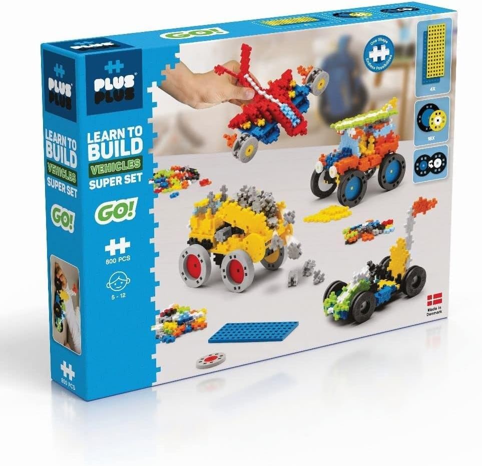 Plus-Plus 9607016 Kreativ-Bausteine, Learn to Build Fahrzeuge-Set, Konstruktionsspielzeug, PlusPlus