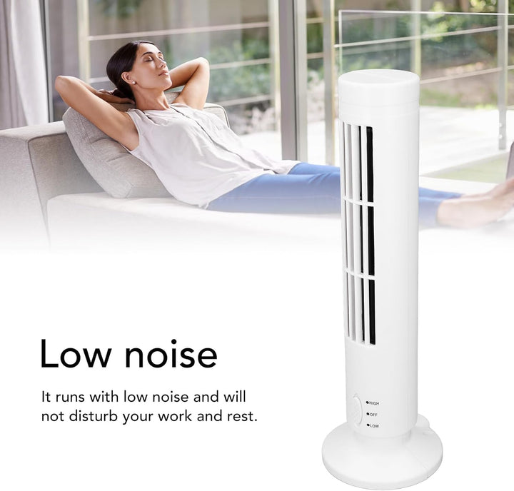 Luqeeg Desktop-Turmventilator, Flügelloser Standventilator, 2 Geschwindigkeiten Einstellbarer Tischv