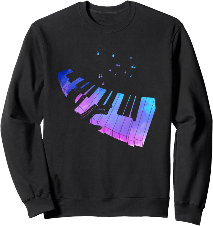 Klavierspieler Musiker Pianist Farbenfrohes Piano Klavier Sweatshirt