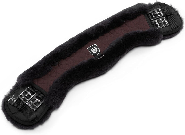 CHRIST Lammfell MONDGURT Sattelgurt von Werner Horse – anatomischer Dressurgurt (Kurzgurt) mit konka