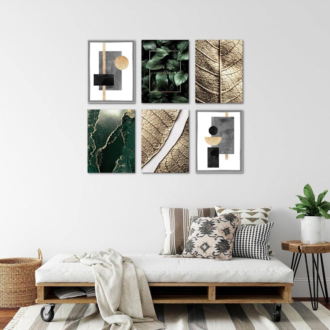 Novart Set Wandbilder - KEIN EXTRA RAMEN BENÖTIGT - Wohnzimmer Schlafzimmer - Bilder Modern Abstrakt