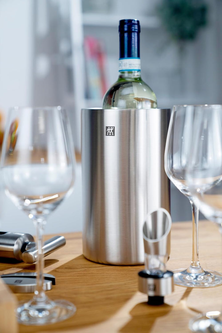 ZWILLING Sommelier, doppelwandiger Weinkühler, 21.6 x 11 x 19 cm, Silber Single, Single