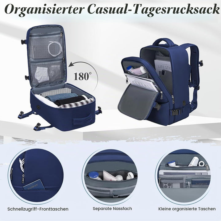 VMIKIV für Ryanair Handgepäck 40x20x25 Rucksack Handgepäck Flugzeug,Reiserucksack Klein Handgepäck T