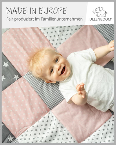 ULLENBOOM Krabbeldecke für Baby 100x100 cm, 100% OEKO-TEX Materialien, Made in EU, Dick & weich gepo