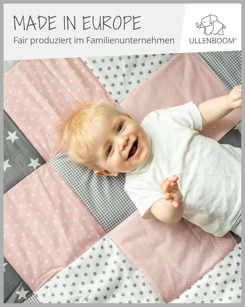 ULLENBOOM Krabbeldecke für Baby 100x100 cm, 100% OEKO-TEX Materialien, Made in EU, Dick & weich gepo