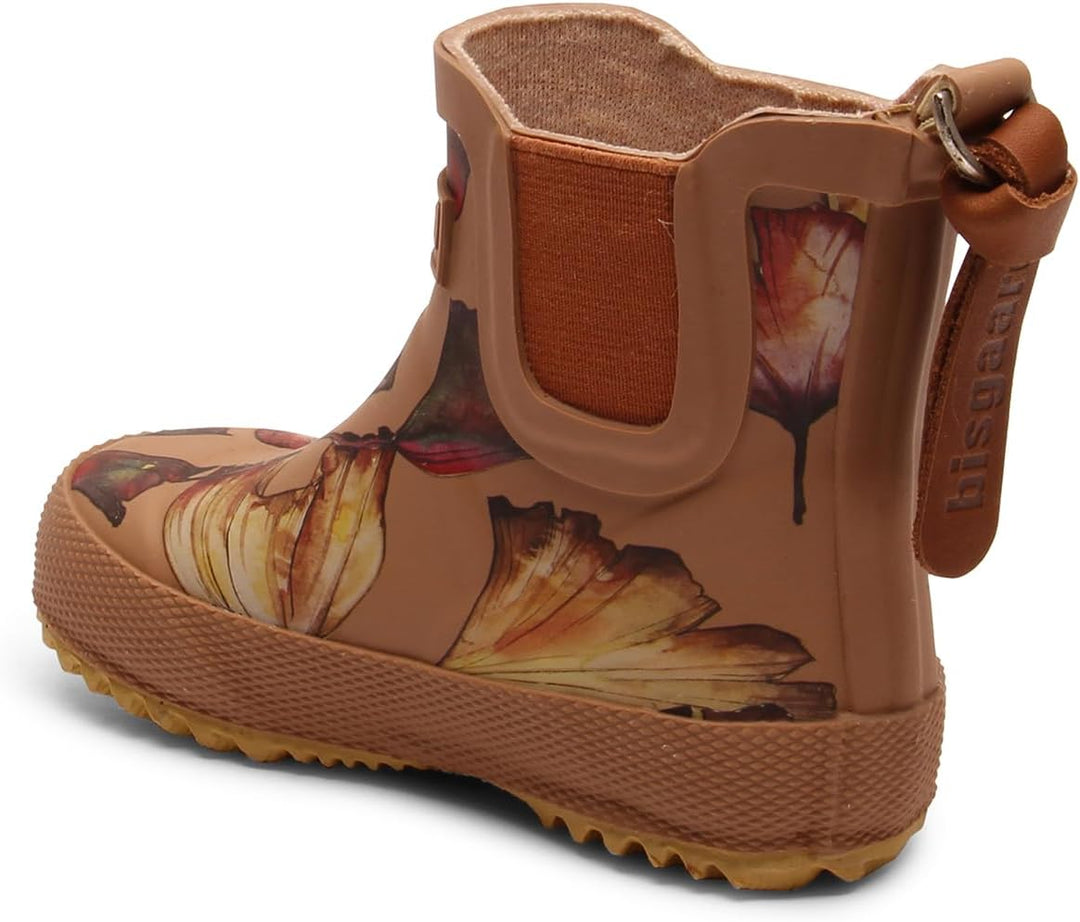 Bisgaard Unisex Kinder Baby Rubber Rain Boot 20 EU Camel Flowers, 20 EU Camel Flowers