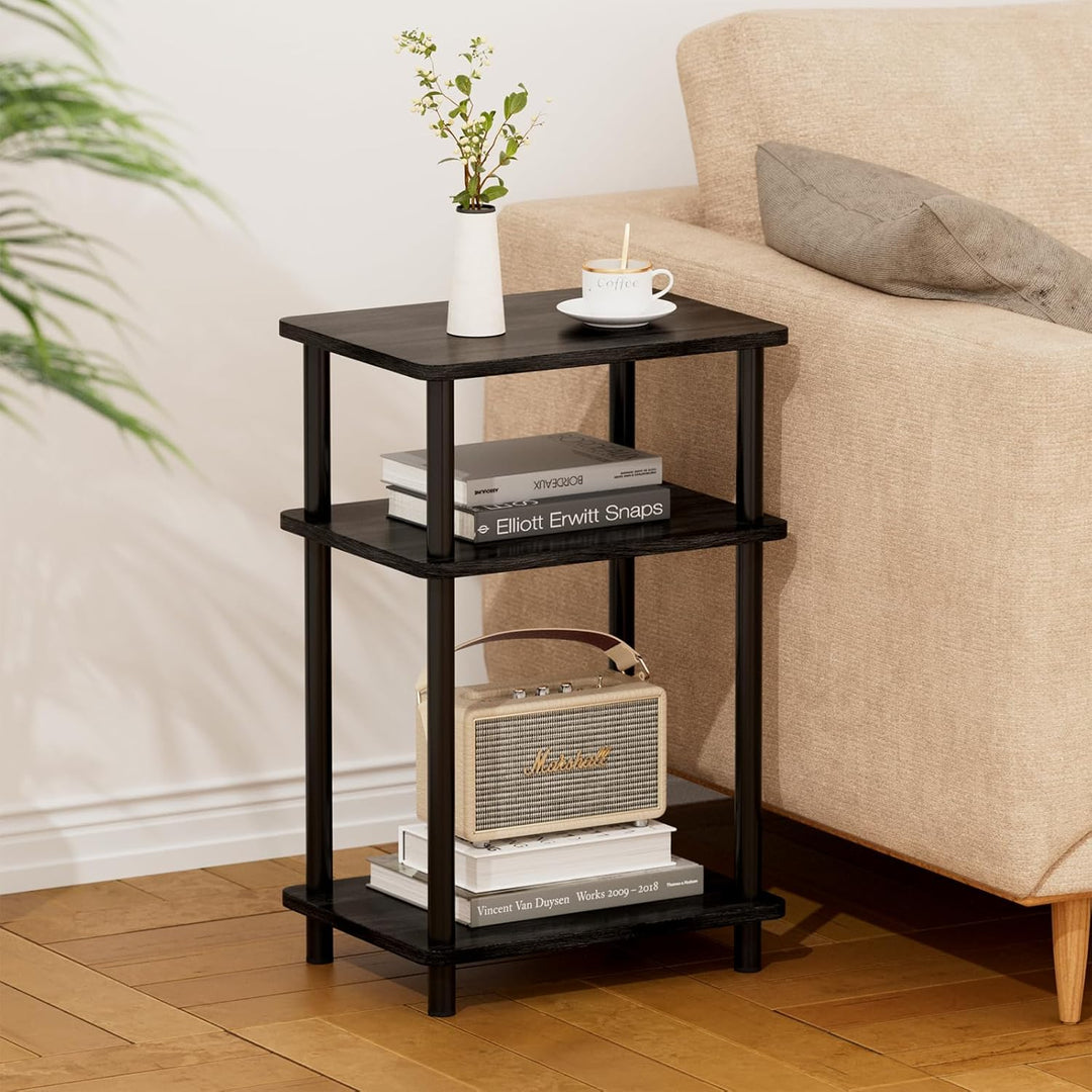 APICIZON 3 Tier Beistelltisch Schmal, Nachttisch Holz, Tisch Klein, 40x30x61.5cm, Kleiner Beistellti