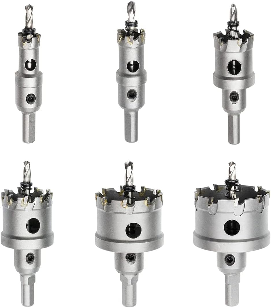Meccion Lochsäge Hartmetall-Bohrer, Hochwertiger TCT Metall Lochsäge Bohrer für Edelstahl, Eisen, Le