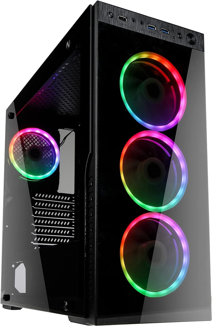 KOLINK Horizon RGB Midi-Tower ATX, Tempered Glass Computergehäuse, PC Hülle, RGB PC Case, PC Gehäuse