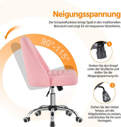 Yaheetech Bürostuhl Schreibtischstuhl Ergonomisch Gepolstert Kunstleder Drehstuhl mit Rollen Arbeits