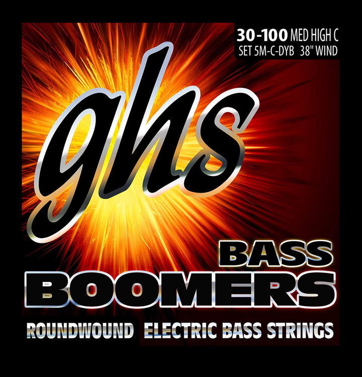 GHS Bass Boomers - Bass String Set, 5-String, Medium, .030-.100, High C