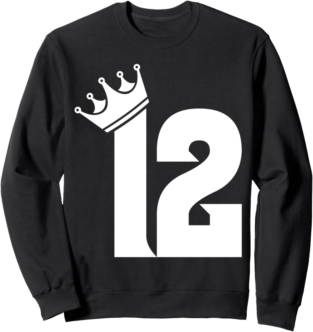 12. Geburtstag Jungs Mädchen Teenager Vintage Zahl mit Krone Sweatshirt